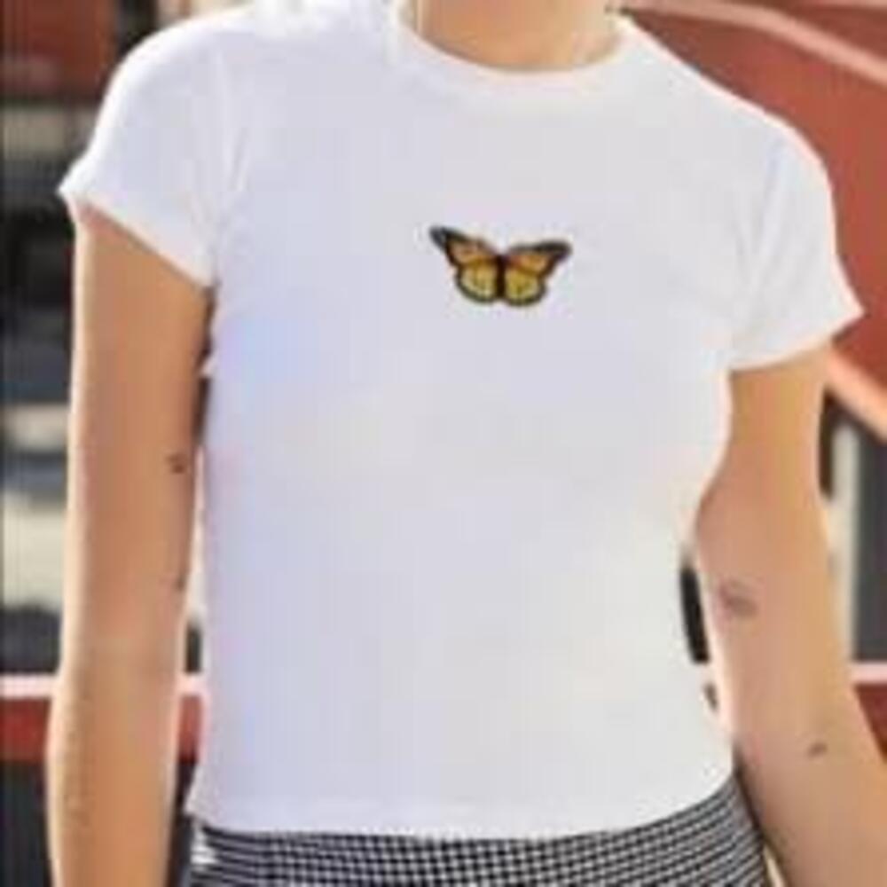 Women's John Galt White Butterfly T-Shirt - Size S